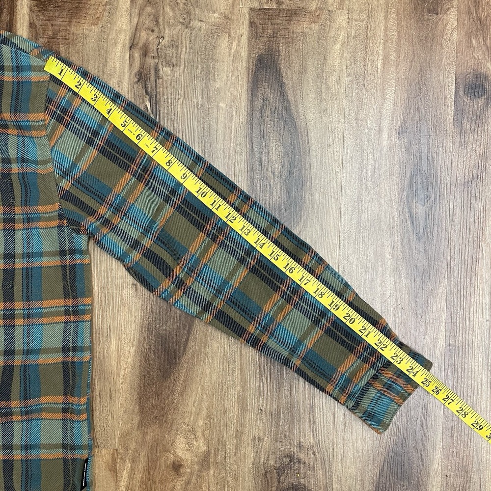Cotopaxi Flannel Mens M Orange Blue Green Plaid Mero Button Up Organic Cotton - Picture 7 of 7